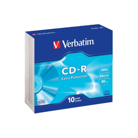 CD-R Verbatim 700Mb 52X DL Slim box 10шт (43415) 00000031129