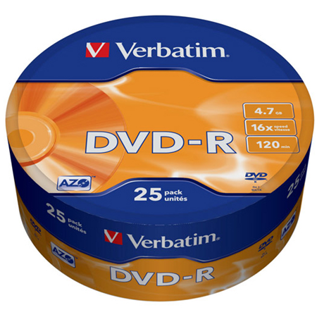 DVD-R Verbatim 4.7Gb 16x (25шт) 43730 00000060219