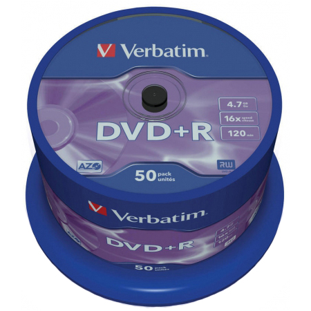 DVD+R Verbatim 4.7Gb 16x Cake Box 50шт (43550) 00000000117