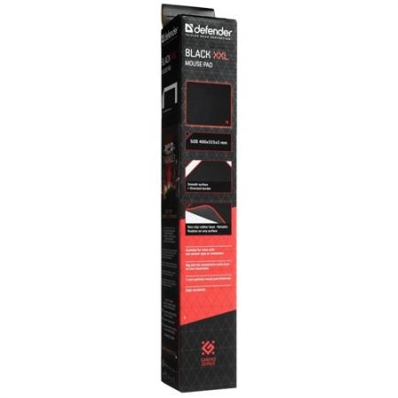 Игровой коврик DEFENDER Black XXL 400x355x3 мм, ткань+резина 00000230565