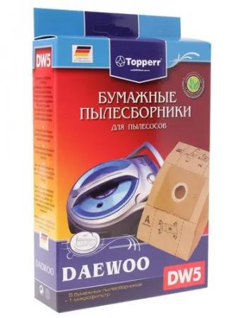 DW 5 Topperr Пылесборник для пылесоса Daewoo RC- 8200, 8500, 8600, 5 шт.в ед. 00000227417